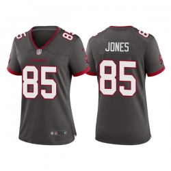 Women Tampa Bay Buccaneers 85 Julio Jones Grey Stitched Game Jersey