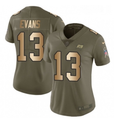 Womens Nike Tampa Bay Buccaneers 13 Mike Evans Limited OliveGold 2017 Salute to Service NFL Jersey