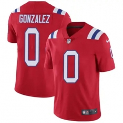 Men New England Patriots 0 Christian Gonzalez Red Stitched Vapor Limited Jersey