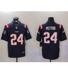 Men New England Patriots 24 Dell Pettus Navy Vapor Limited Stitched Football Jersey