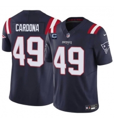 Men New England Patriots 49 Joe Cardona Navy F U S E  With 1 Star C Patch Vapor Limited Stitched Football Jersey