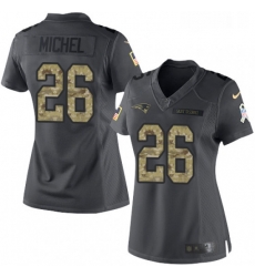 Womens Nike New England Patriots 26 Sony Michel Limited Black 2016 Salute to Service NFL Jersey