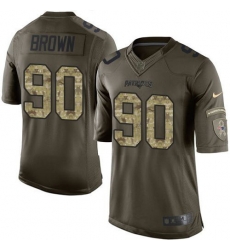 Nike Patriots #90 Malcom Brown Green Youth Stitched NFL Limited Salute to Service Jersey