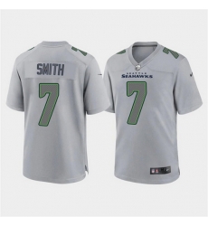 Men Seattle Seahawks 7 Geno Smith Grey Atmosphere Fashion Stitched Game Jersey