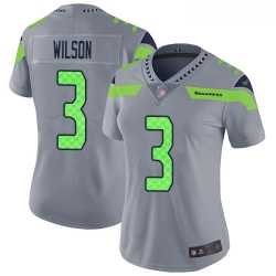 Seahawks #3 Russell Wilson Gray Women Stitched Football Limited Inverted Legend Jersey