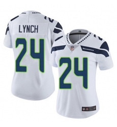 Women Nike Seahawks 24 Marshawn Lynch White Vapor Untouchable Limited Jersey