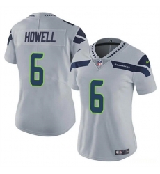 Women Seattle Seahawks 6 Sam Howell Grey Vapor Limited Stitched Football Jersey