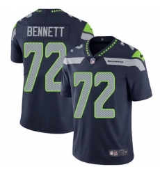 Nike Seahawks #72 Michael Bennett Steel Blue Team Color Youth Stitched NFL Vapor Untouchable Limited Jersey