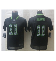 Youth Nike Seattle Seahawks #11 Harvin Black Jerseys(Lights Out Stitched)