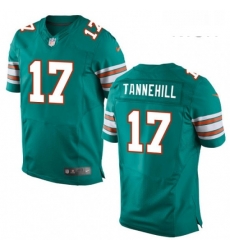 Mens Nike Miami Dolphins 17 Ryan Tannehill Elite Aqua Green Alternate NFL Jersey