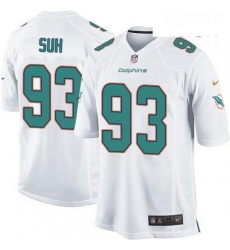 Mens Nike Miami Dolphins 93 Ndamukong Suh Game White NFL Jersey