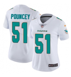 Nike Dolphins #51 Mike Pouncey White Womens Stitched NFL Vapor Untouchable Limited Jersey