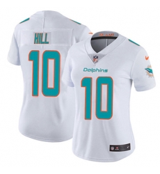 Women Miami Dolphins 10 Tyreek Hill White Vapor Untouchable Stitched Jersey