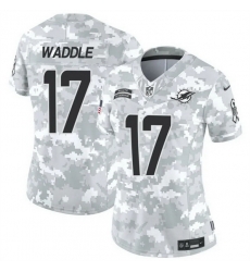 Women Miami Dolphins 17 Jaylen Waddle 2024 F U S E Arctic Camo Salute To Service Limited Stitched Football Jersey