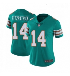 Womens Miami Dolphins 14 Ryan Fitzpatrick Aqua Green Alternate Vapor Untouchable Limited Player Football Jersey