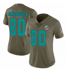 Womens Nike Miami Dolphins 80 Danny Amendola Limited Olive 2017 Salute to Service NFL Jersey