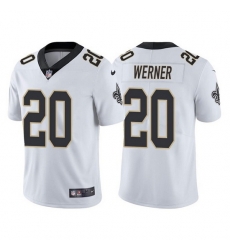 Men New Orleans Saints 20 Pete Werner White Vapor Limited Stitched Jersey