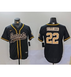 Men New Orleans Saints 22 Rashid Shaheed Black Cool Base Stitched Baseball Jersey