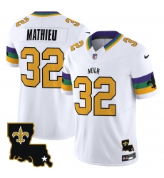 Men New Orleans Saints 32 Tyrann Mathieu White 2024 F U S E  Vapor Limited Stitched Jersey