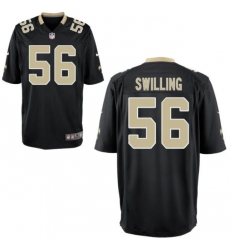 Men Nike New Orleans pat swilling 56 Black Vapor Limited jersey