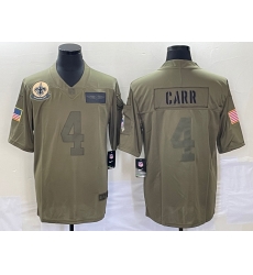 Men's New Orleans Saints #4 Derek Carr NEW Olive 2019 Salute To Service Stitched NFL Nike Limited Jersey