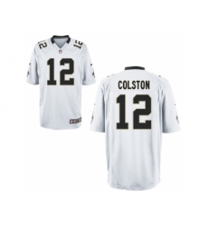 Nike New Orleans Saints 12 Marques Colston White Game NFL Jersey