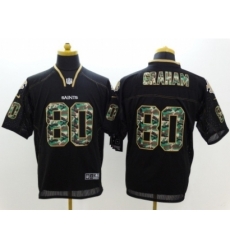 Nike New Orleans Saints 80 Jimmy Graham Black Elite Camo Fashion NFL Jersey