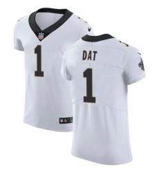 Nike Saints #1 Who Dat White Mens Stitched NFL Vapor Untouchable Elite Jersey