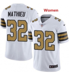 Women New Orleans Saints 32 Tyrann Mathieu White Color Rush Limited Stitched Jerse