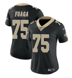 Women New Orleans Saints 75 Taliese Fuaga Black 2024 Draft Vapor Stitched Game Jersey