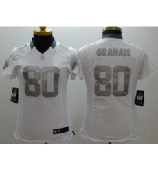 Women Nike New Orleans Saints #80 Jimmy Graham Platinum White Jerseys