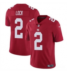 Men New York Giants 2 Drew Lock Red Vapor Untouchable Limited Stitched Jersey