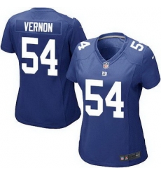 Nike Giants #54 Olivier Vernon Royal Blue Team Color Womens Stitched NFL Elite Jersey