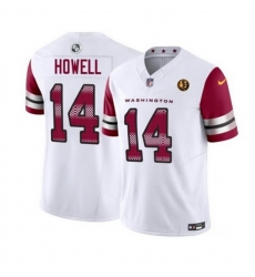 Men Washington Commanders 14 Sam Howell 2023 F U S E  With John Madden Patch Vapor Limited Stitched Football Jersey