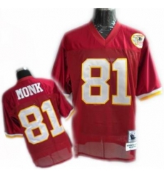 MitchellandNess Washington Redskins 81 MONK Authentic Throwback Jersey red