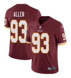 Nike Redskins #93 Jonathan Allen Burgundy Red Team Color Mens Stitched NFL Vapor Untouchable Limited Jersey