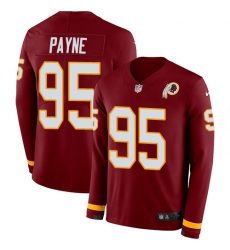 Nike Redskins #95 Da 27Ron Payne Burgundy Red Team Color Men Stitched NFL Limited Therma Long Sleeve Jersey