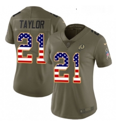 Womens Nike Washington Redskins 21 Sean Taylor Limited OliveUSA Flag 2017 Salute to Service NFL Jersey