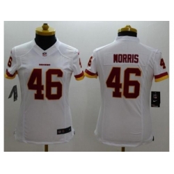 Women's Nike Washington Redskins #46 Alfred Morris White Stitched NFL Limited Jersey