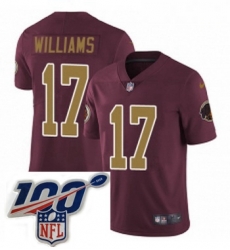 Youth Nike Washington Redskins 17 Doug Williams Burgundy RedGold Number Alternate 80TH Anniversary Vapor Untouchable Limited Stitched 100th anniversary Nec