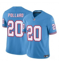 Men Tennessee Titans 20 Tony Pollard Blue 2023 F U S E  Throwback Limited Stitched Football Jersey