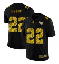 Tennessee Titans 22 Derrick Henry Men Nike Leopard Print Fashion Vapor Limited NFL Jersey Black