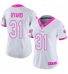 Womens Nike Tennessee Titans 31 Kevin Byard Limited WhitePink Rush Fashion NFL Jersey