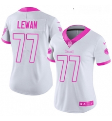 Womens Nike Tennessee Titans 77 Taylor Lewan Limited WhitePink Rush Fashion NFL Jersey