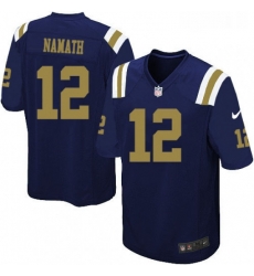 Mens Nike New York Jets 12 Joe Namath Game Navy Blue Alternate NFL Jersey