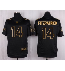 Nike Jets #14 Ryan Fitzpatrick Black Mens Stitched NFL Elite Pro Line Gold Collection Jersey