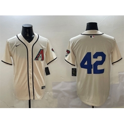 Men Arizona Diamondbacks 42 Jackie Robinson Cream Limited Stitched Baseball Jersey