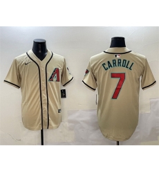 Men Arizona Diamondbacks 7 Corbin Carroll Gold Limited Stitched Baseball Jersey