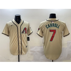 Men Arizona Diamondbacks 7 Corbin Carroll Gold Limited Stitched Baseball Jersey