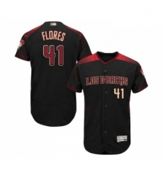 Mens Arizona Diamondbacks 41 Wilmer Flores Black Alternate Authentic Collection Flex Base Baseball Jersey